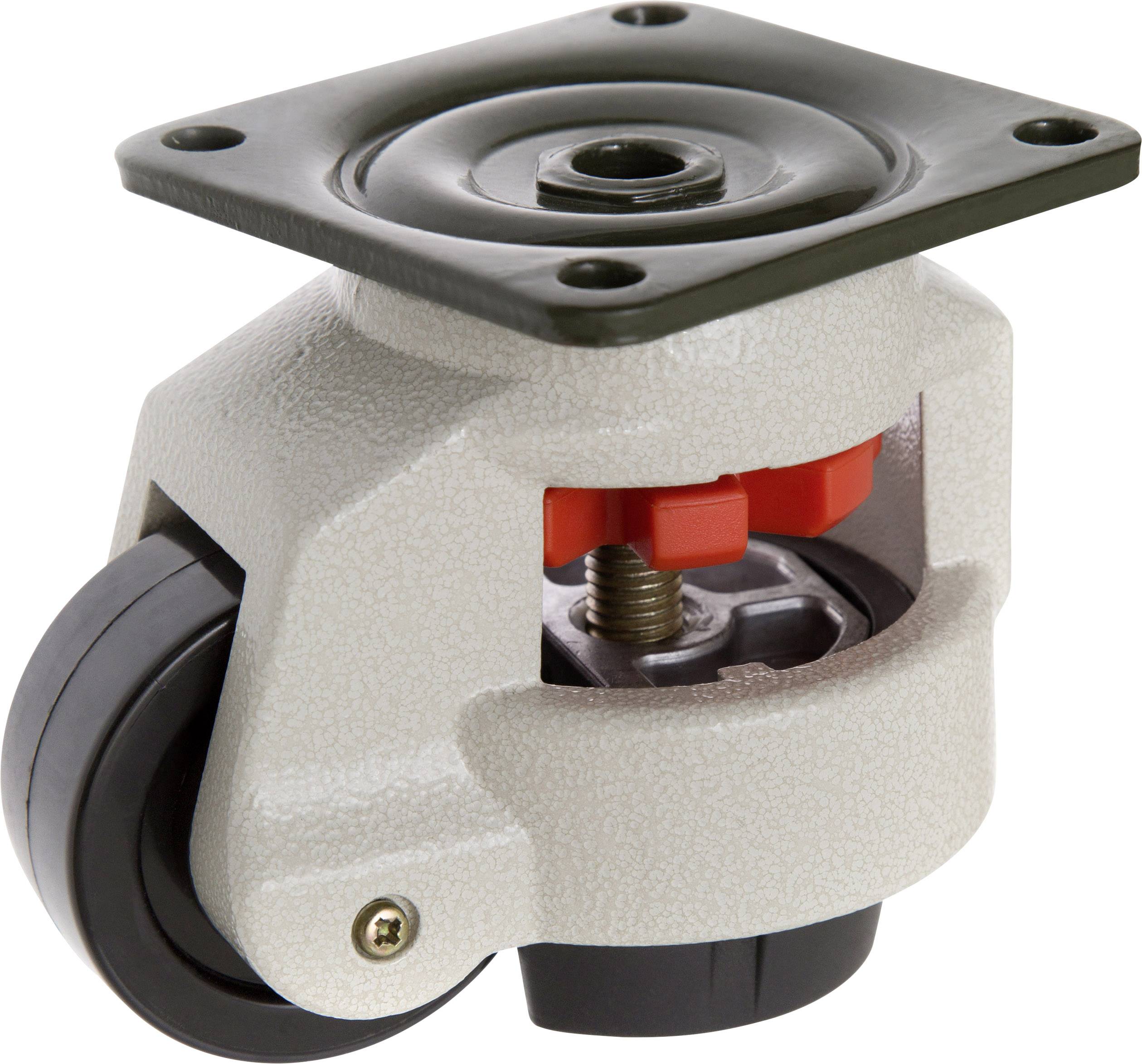 TOOLCRAFT TO-5137965 Roulette pivotante réglable 62 mm avec plaque de fixation Capacité de charge (max.): 500 kg