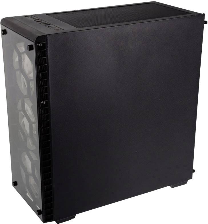 Tour midi Kolink Observatory RGB Boîtier PC noir 4 ventilateurs LED pré-installés, fenêtre latérale, filtre anti-poussière
