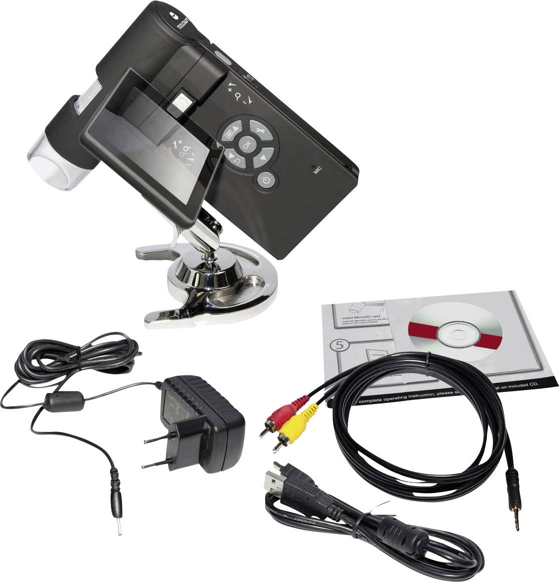 Microscope USB TOOLCRAFT avec moniteur 5 Mill. pixel Grossissement numérique (max.): 500 x