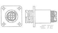 TE Connectivity 1977885-1 Cosse cylindrique mâle embase mâle Nombre total de pôles: 37 Série (connecteur rond): CPC 1 pc(s)