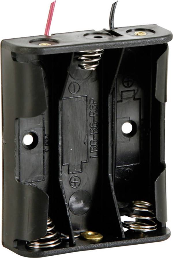 Velleman BH331A Support de pile 3x LR6 (AA) raccordement par fils (L x l x H) 58 x 48 x 17 mm
