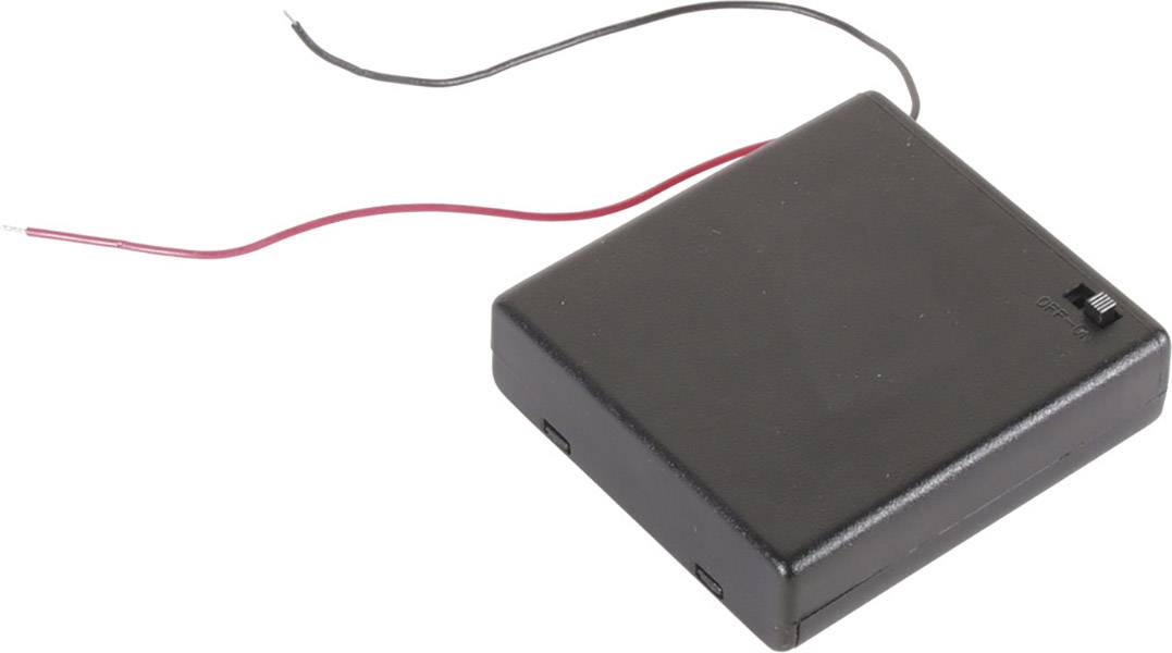 Velleman BH341BSAA Support de pile 4x LR6 (AA) raccordement par fils (L x l x H) 70 x 65 x 19 mm