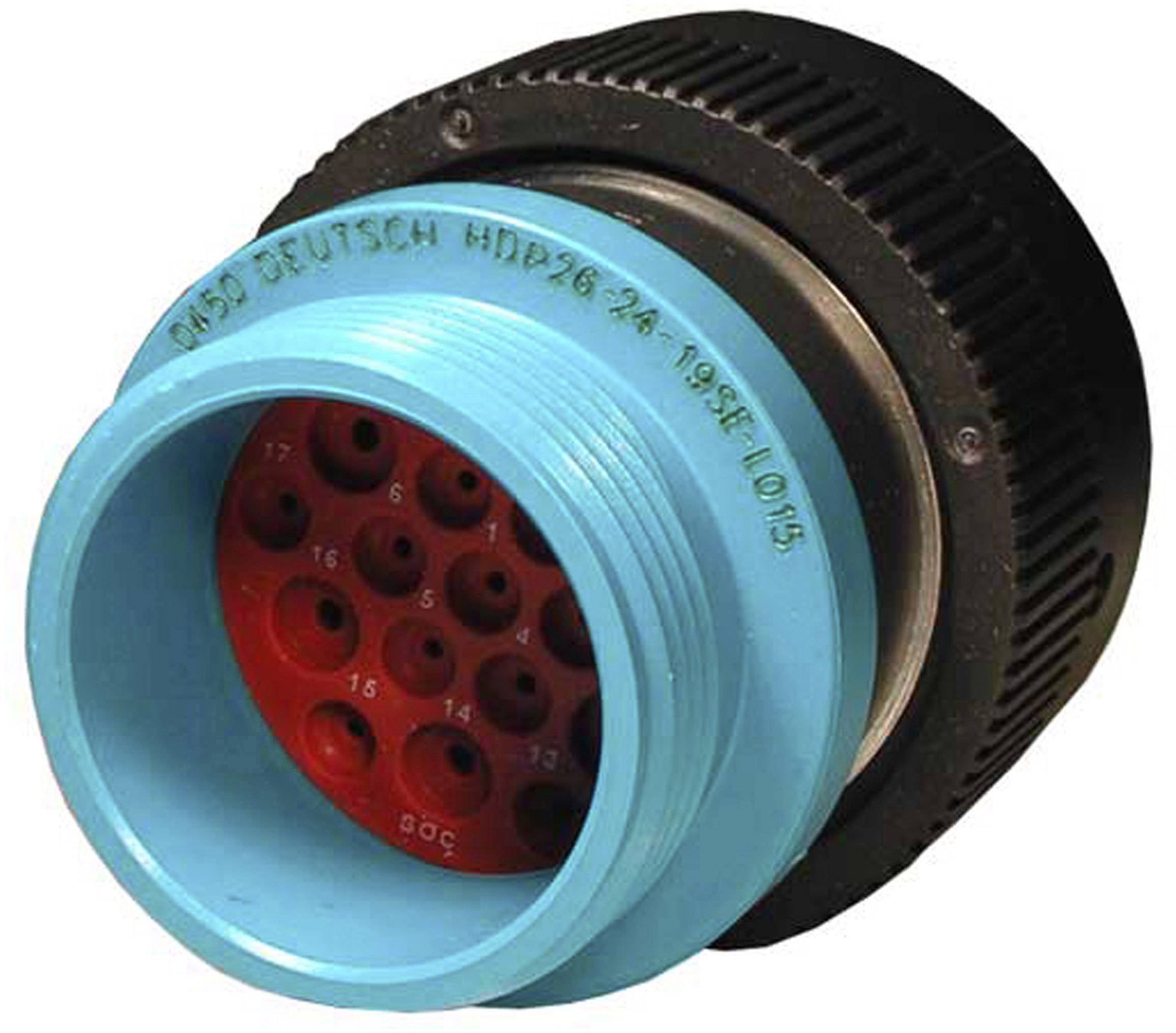 TE Connectivity HDP26-24-19SE-L015 Cosse cylindrique mâle femelle, droit Nombre total de pôles: 19 Série (connecteur rond): HDP20