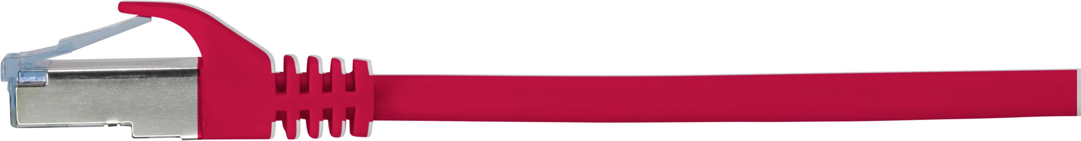 Un câble Ethernet rouge avec une prise RJ45, utilisé pour connecter des appareils réseau.