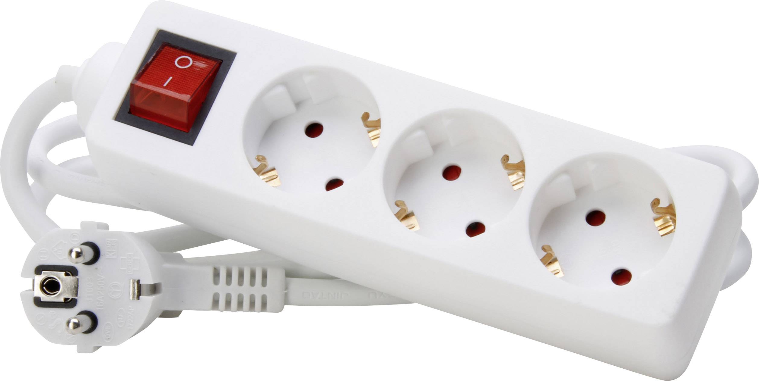 Bloc multiprise avec interrupteur Kopp 129713007 x3 blanc arctique contact de protection 1 pc(s)