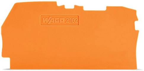 Boîtier en plastique orange portant l'inscription « WAGO 2102 », sans éléments fonctionnels visibles.