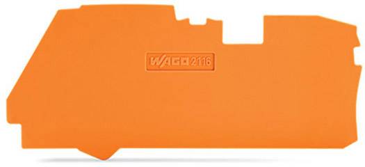 Couverture de couleur orange portant l'inscription 'WAGO 2116', utilisée pour l'isolation ou la protection de composants électriques.