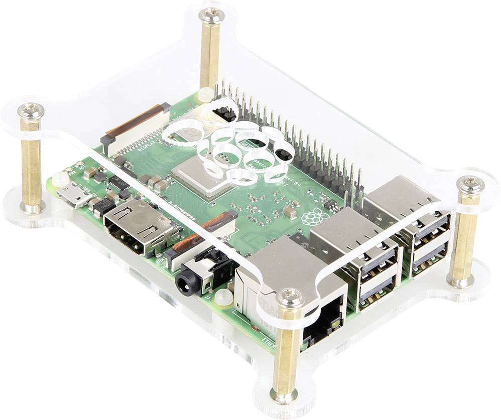 Joy-it Makercase V1 Boîtier pour ordinateur monocarte Convient pour (kits de développement): Raspberry Pi verre acrylique