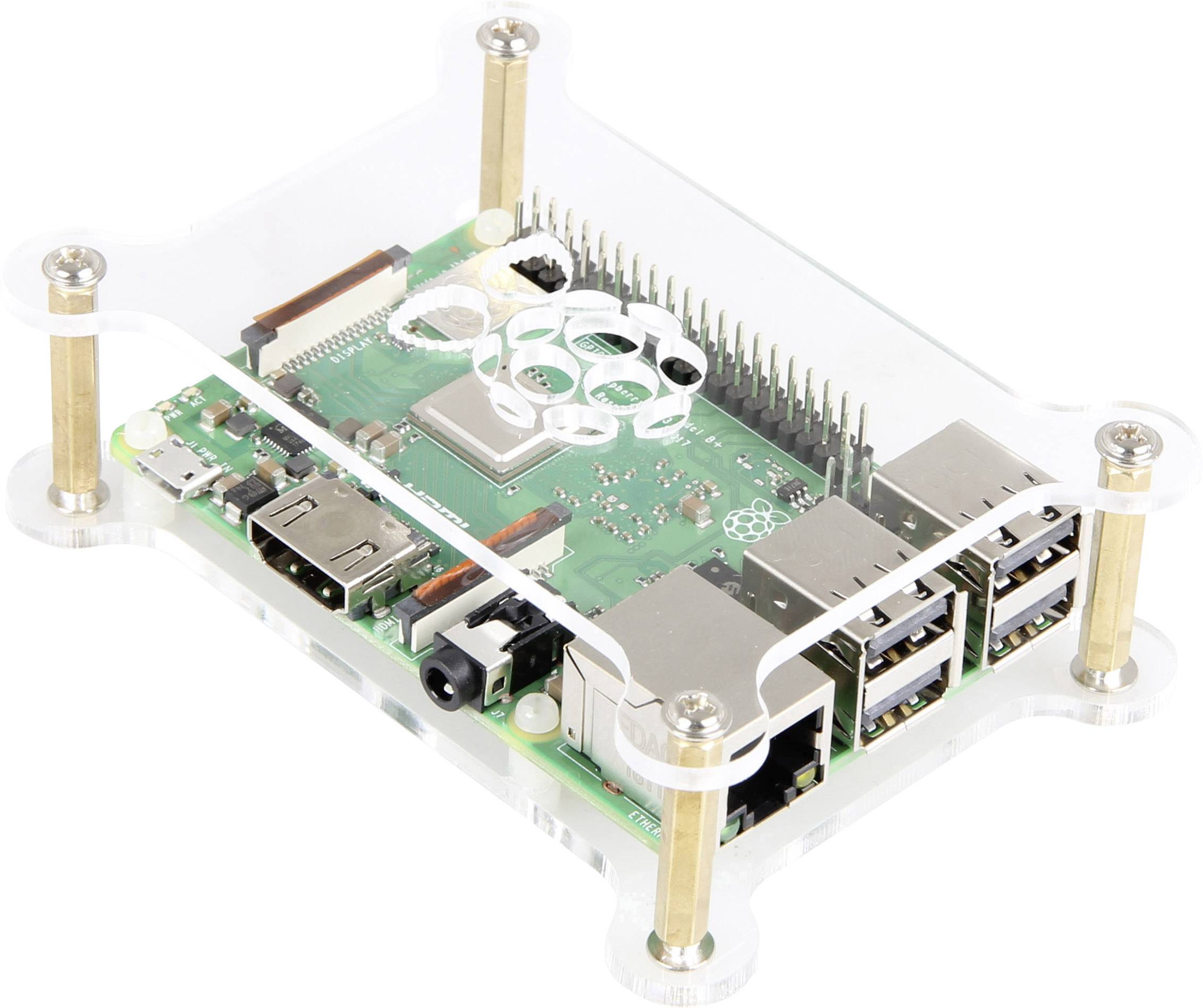 Joy-it Makercase V1 Boîtier pour ordinateur monocarte Convient pour (kits de développement): Raspberry Pi verre acrylique