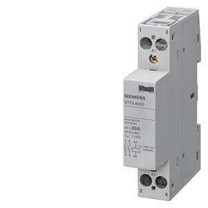 Un dispositif de commutation électrique de Siemens, modèle 5TT5 8000, présente des connexions et des spécifications techniques sur sa face avant.