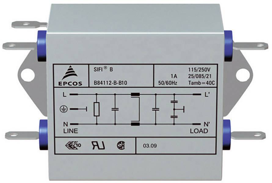 TDK B84112B0000B110 B84112B0000B110 Filtre d'alimentation 250 V/AC 10 A 1 pc(s)