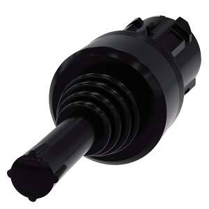 Un composant automobile noir, cylindrique, avec une surface cannelée et une connexion par emboîtement, vue de près.