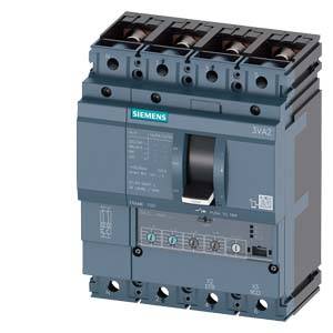 Un disjoncteur tripolaire Siemens de modèle 3VA2, utilisé pour le contrôle et la sécurité dans les circuits électriques.