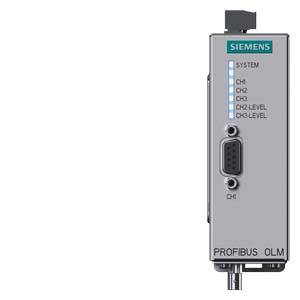 Un module Siemens PROFIBUS OLM avec plusieurs voyants d'état pour le système et les canaux. Connecteur de liaison visible en bas.