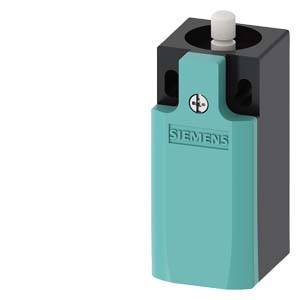 Un micro-interrupteur Siemens vert avec un boîtier noir et un petit bouton blanc sur le dessus.