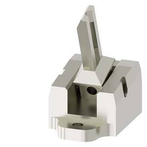 Un accessoire de fraisage métallique à forme anguleuse et arêtes de coupe précises, adapté pour l'usinage sur machine CNC.
