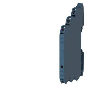 Boîtier électrique modulaire fin, bleu, avec bornes de connexion verticales, pouvant être monté sur un rail DIN.