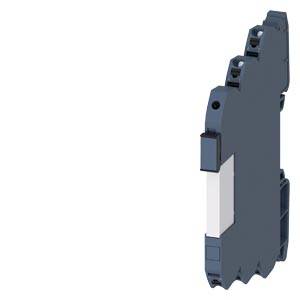 Un appareil électrique noir et étroit avec un connecteur en haut. C'est un appareil pour rail DIN destiné à être monté dans un coffret électrique.