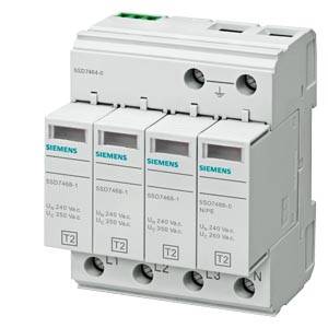 Un disjoncteur Siemens à quatre interrupteurs dans un boîtier gris, étiqueté 'L1', 'L2', 'L3'.