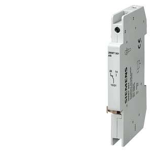 Un relais de sécurité Siemens blanc portant les inscriptions '3NW7 501' et des symboles techniques. L'appareil est équipé de connexions enfichables.
