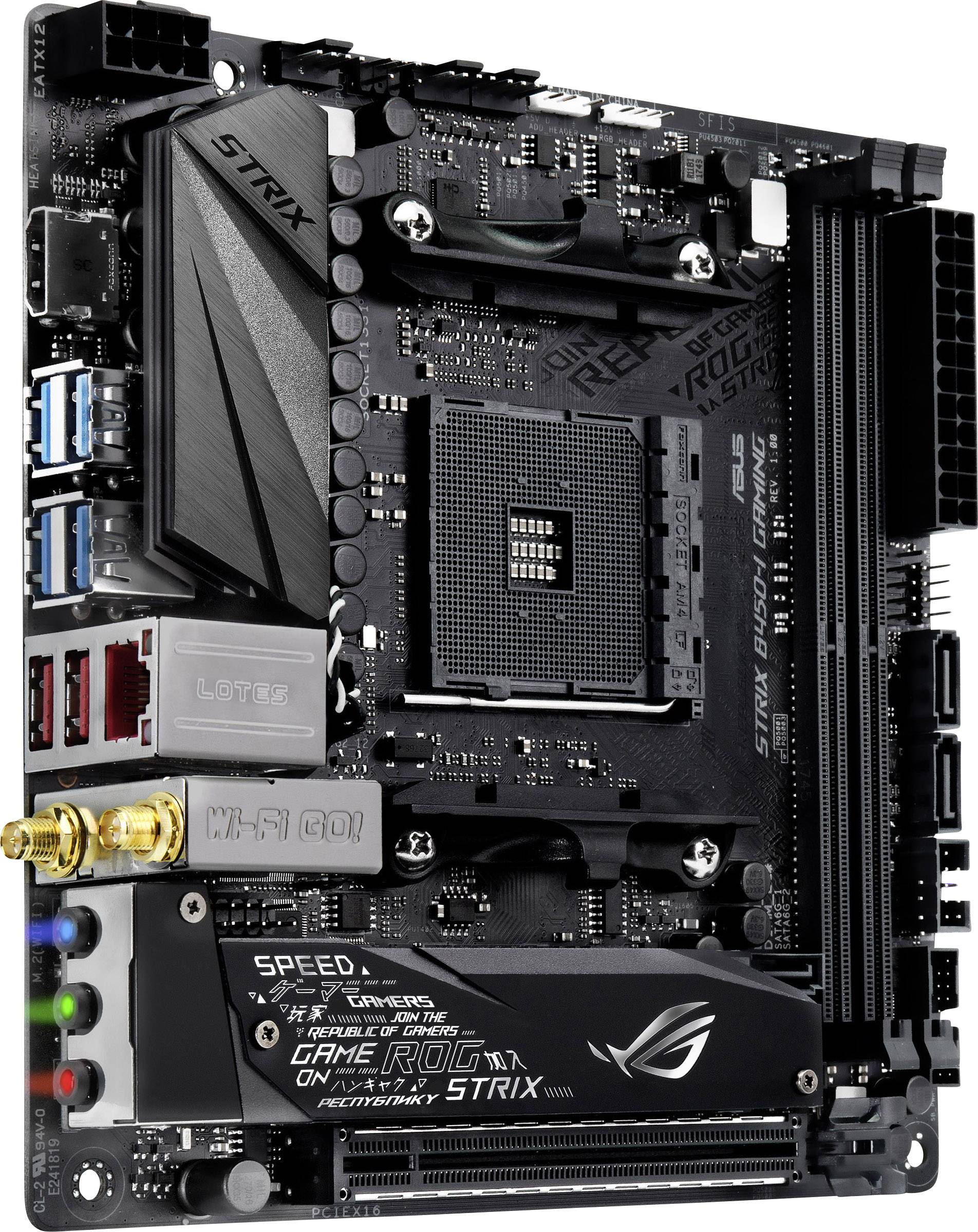 Asus ROG Strix B450-I Gaming Mainboard Sockel AMD AM4 Formfaktor Mini-ITX Mainboard-Chipsatz AMD® B