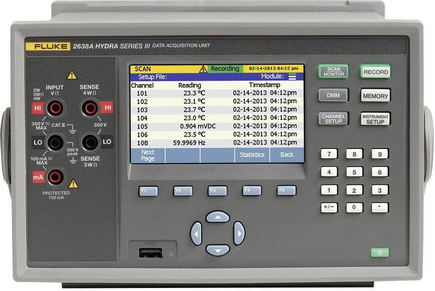 Fluke Calibration 4410407 2638A/60 240 Enregistreur de données multifonction Valeur de mesure tension, intensité, température