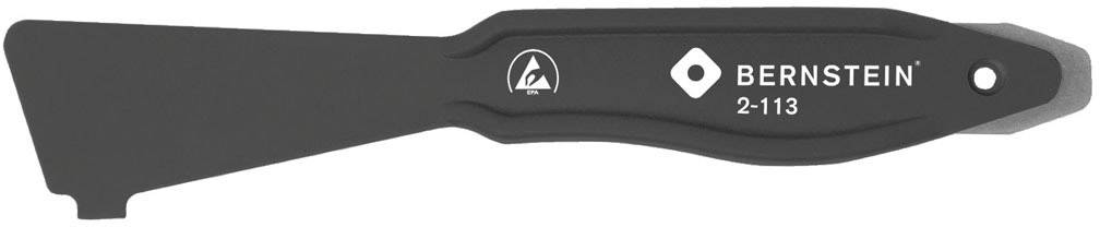 Un outil spatule en plastique noir portant l'inscription 'BERNSTEIN 2-113' et un logo.