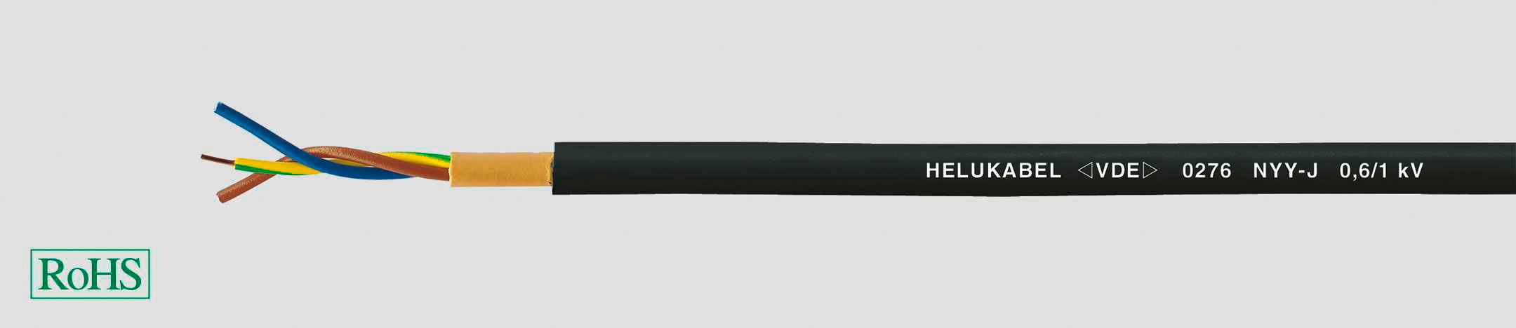 Câble souterrain HELU 32002 NYY-J 1 G 6 mm² noir 100 m
