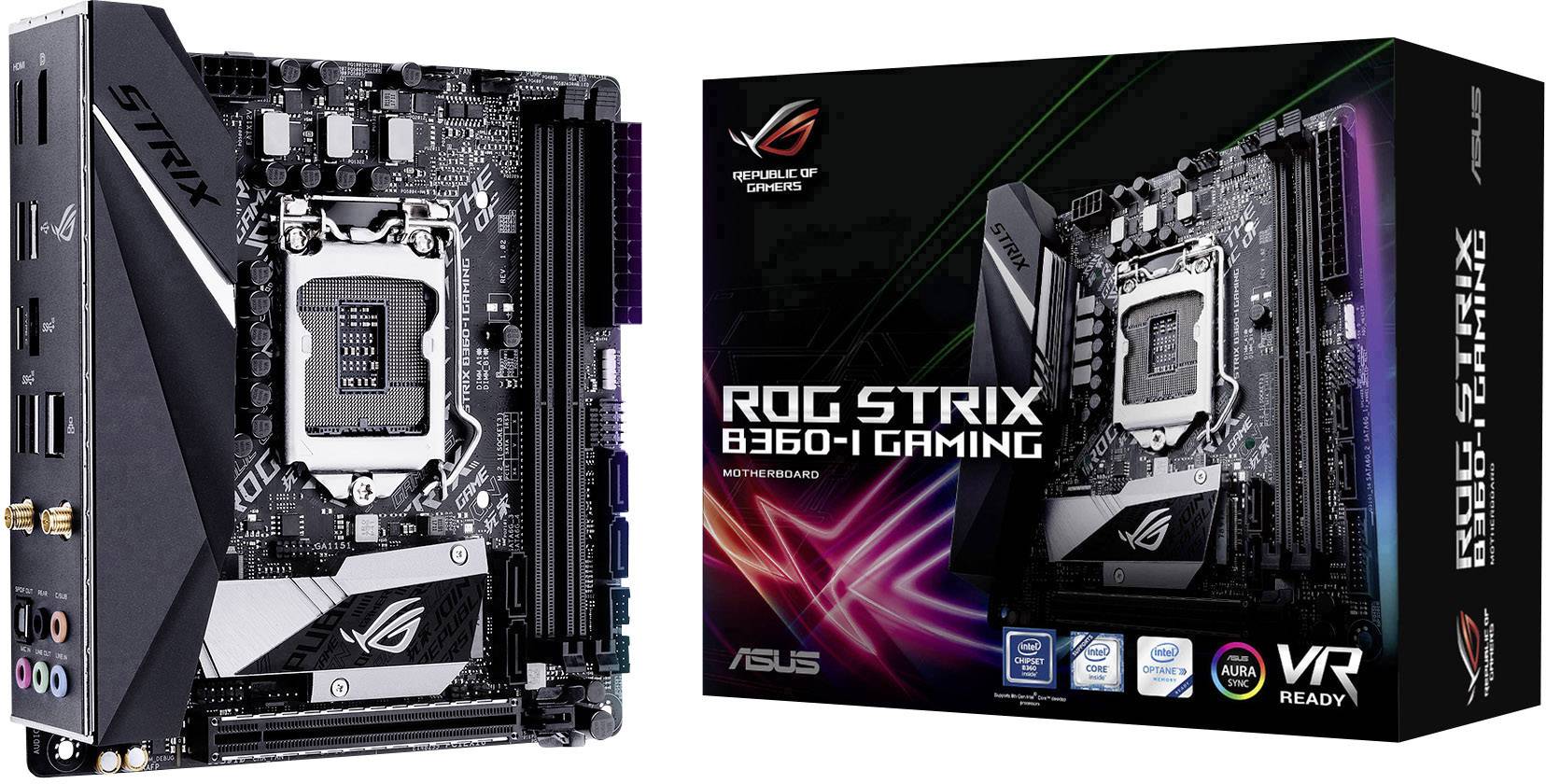 Asus ROG STRIX B360-I GAMING Mainboard Sockel Intel® 1151v2 Formfaktor Mini-ITX Mainboard-Chipsatz
