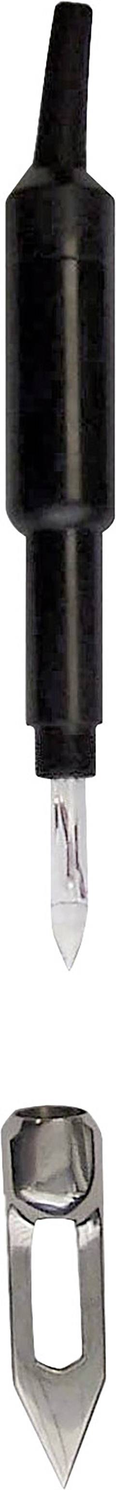 Vue d'un stylo-plume noir avec sa plume en acier inoxydable retirée.