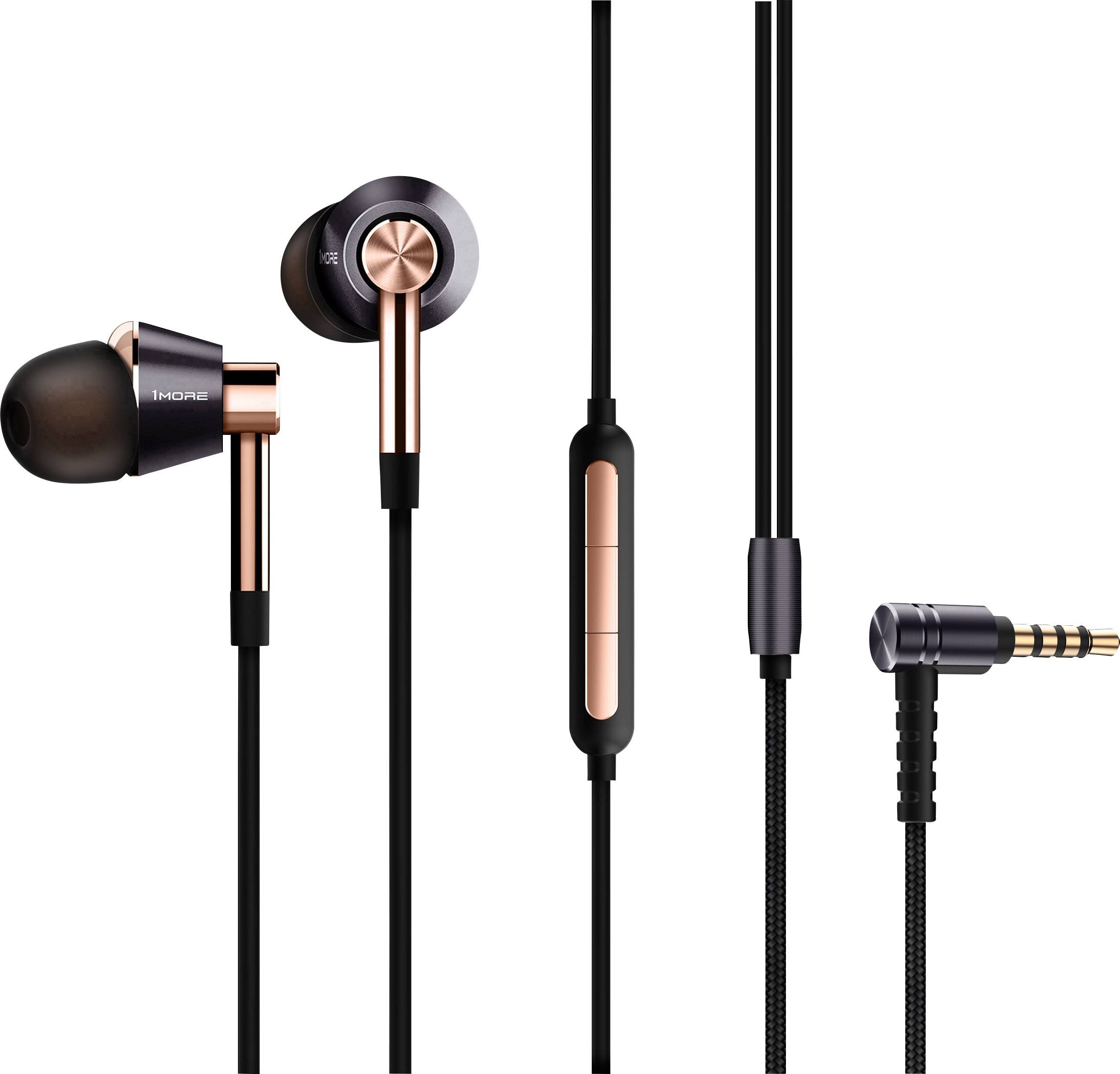 1more E1001 Triple Driver Hi-Fi Écouteurs intra-auriculaires intra-auriculaire micro-casque or