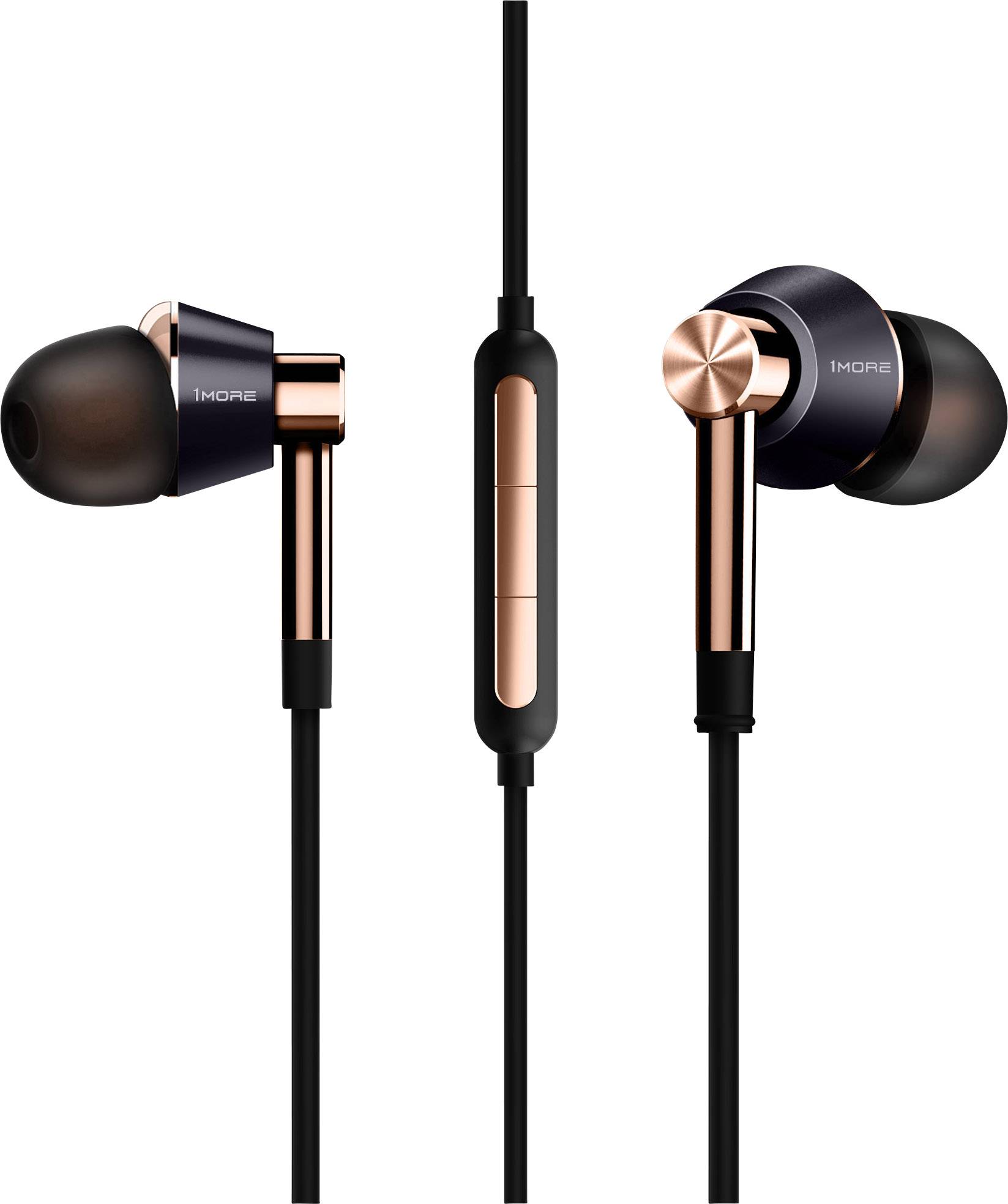 1more E1001 Triple Driver Hi-Fi Écouteurs intra-auriculaires intra-auriculaire micro-casque or
