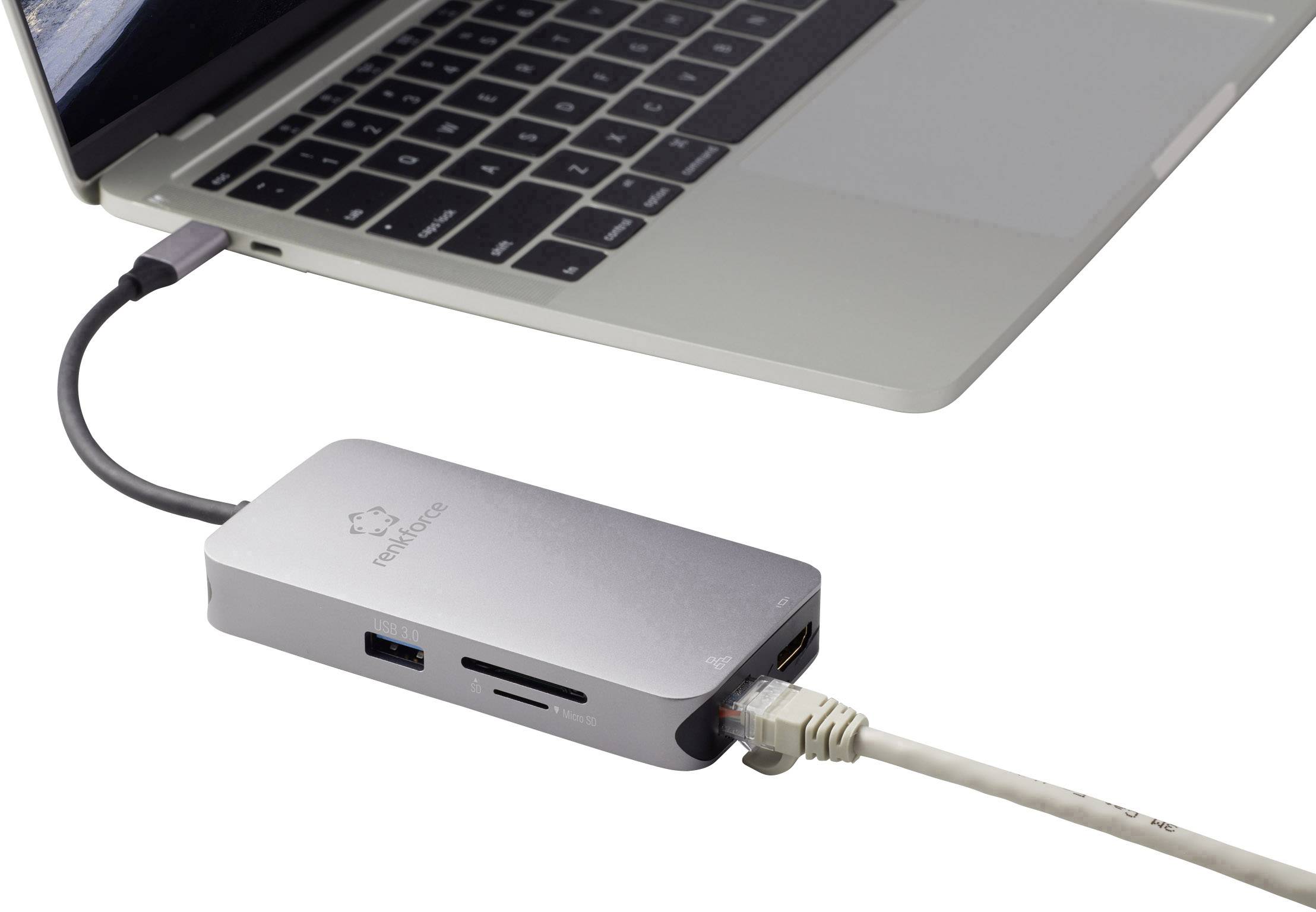 Renkforce USB-C™ 9-in-1 Dock 60 W Station d'accueil pour PC portable USB-C™ Adapté aux marques (stations d'accueil pour