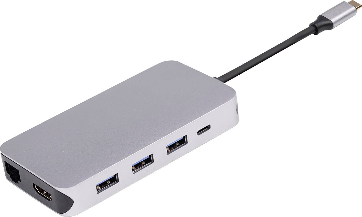 Renkforce USB-C™ 9-in-1 Dock 60 W Station d'accueil pour PC portable USB-C™ Adapté aux marques (stations d'accueil pour