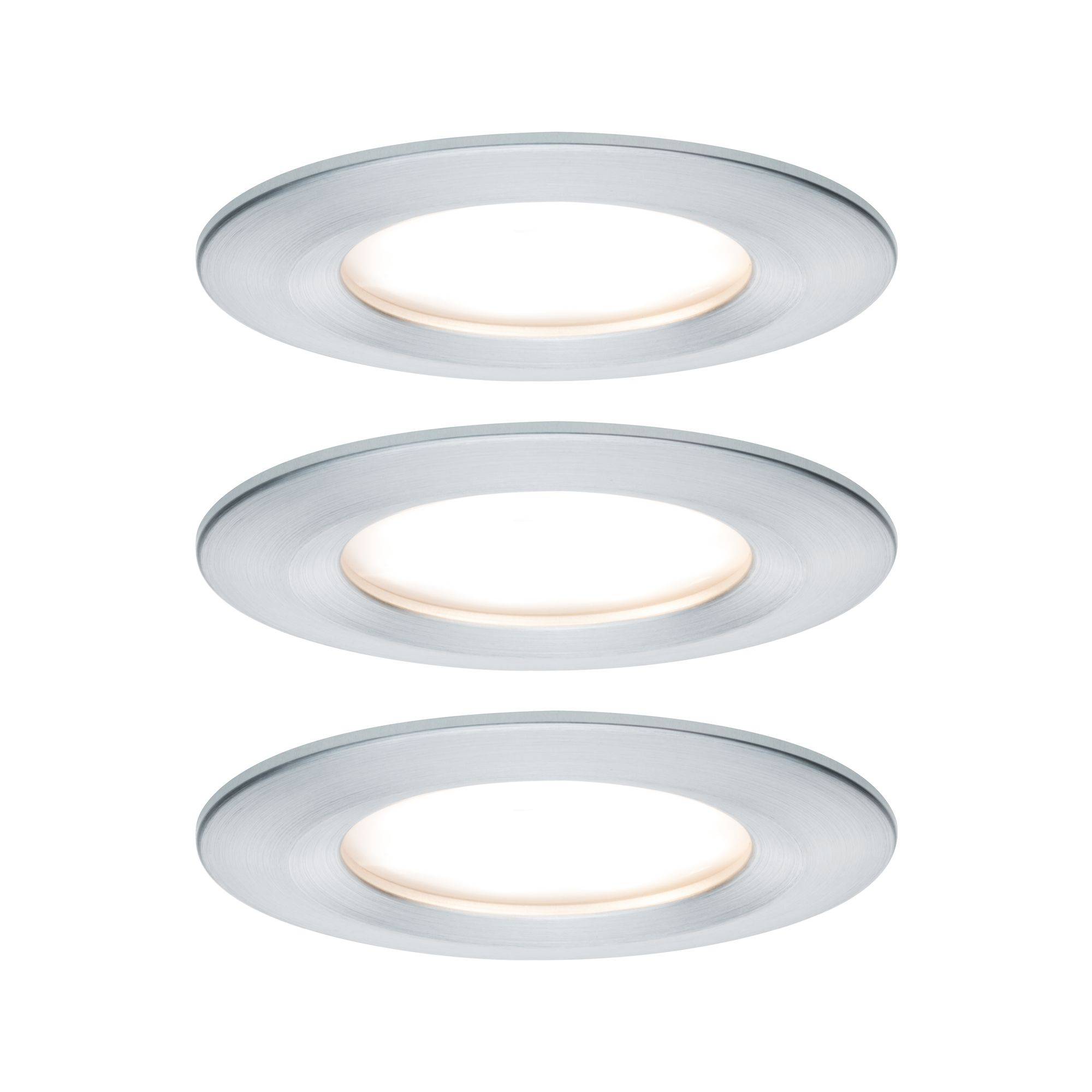 Paulmann Nova Spot encastrable pour salle de bains jeu de 3 LED LED 18 W IP44 Aluminium (tourné)