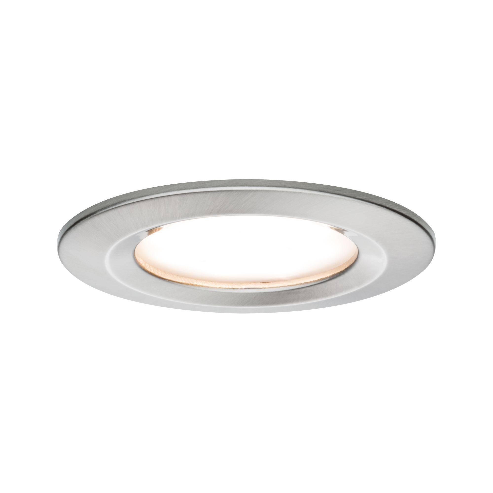 Un luminaire de plafond rond en argent avec des LED et un design moderne qui diffuse une lumière vive et blanc chaud. Idéal pour les espaces de vie ou les bureaux.
