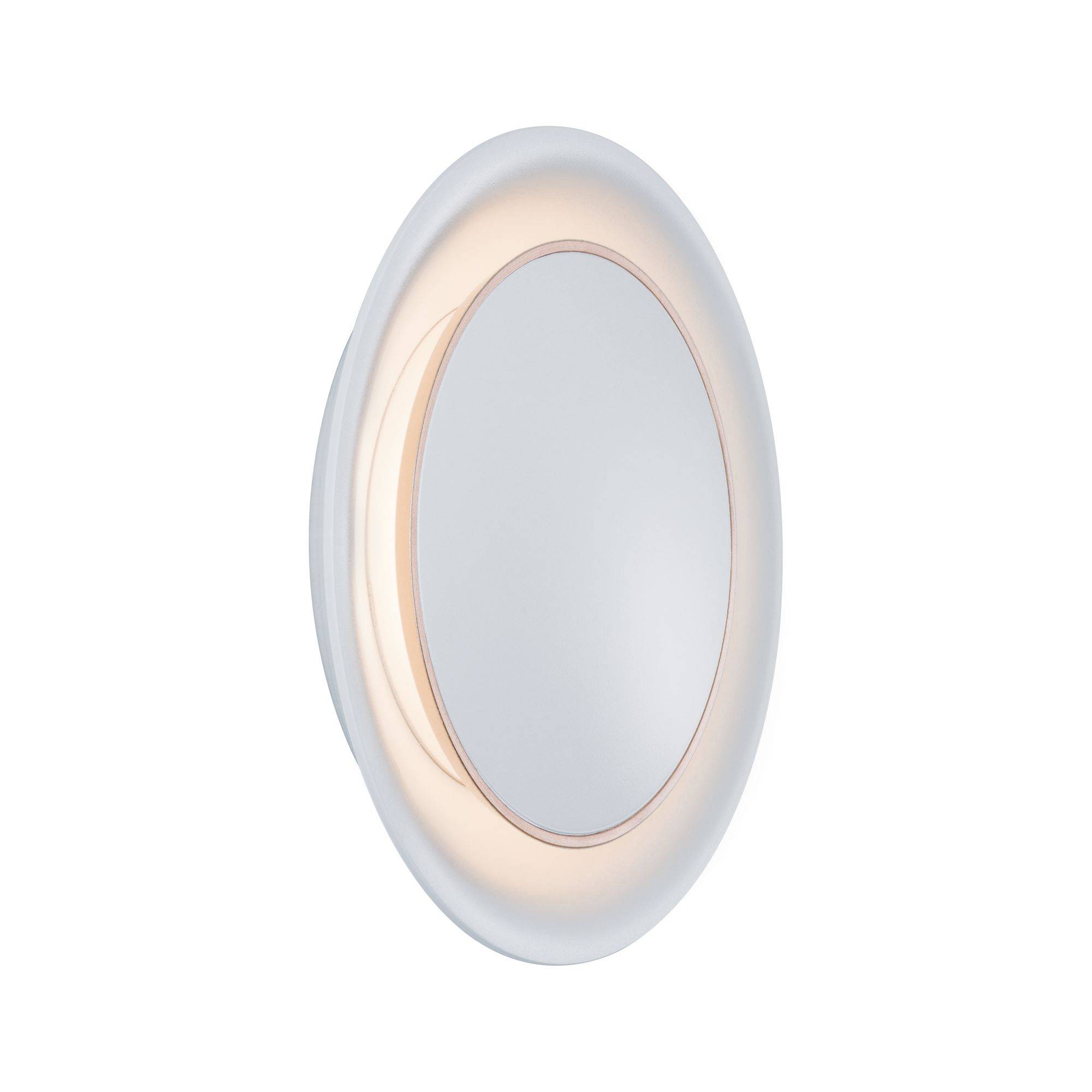 Applique murale ronde au design moderne, émettant une lumière blanche chaude, adaptée aux espaces intérieurs, offrant une répartition uniforme de la lumière.