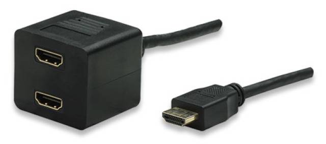 TECHly ICOC-HDMI-F-002 HDMI Adaptateur [1x HDMI mâle - 2x HDMI femelle] noir 3.00 m