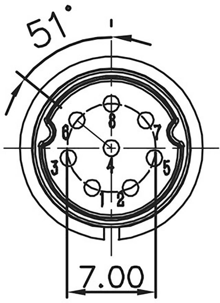 Lutronic 0251 08 Connecteur rond mâle, droit Nombre total de pôles: 8 1 pc(s)