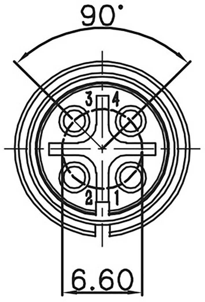 Lutronic 0271 04 Connecteur rond embase femelle à encastrer Nombre total de pôles: 4 1 pc(s)
