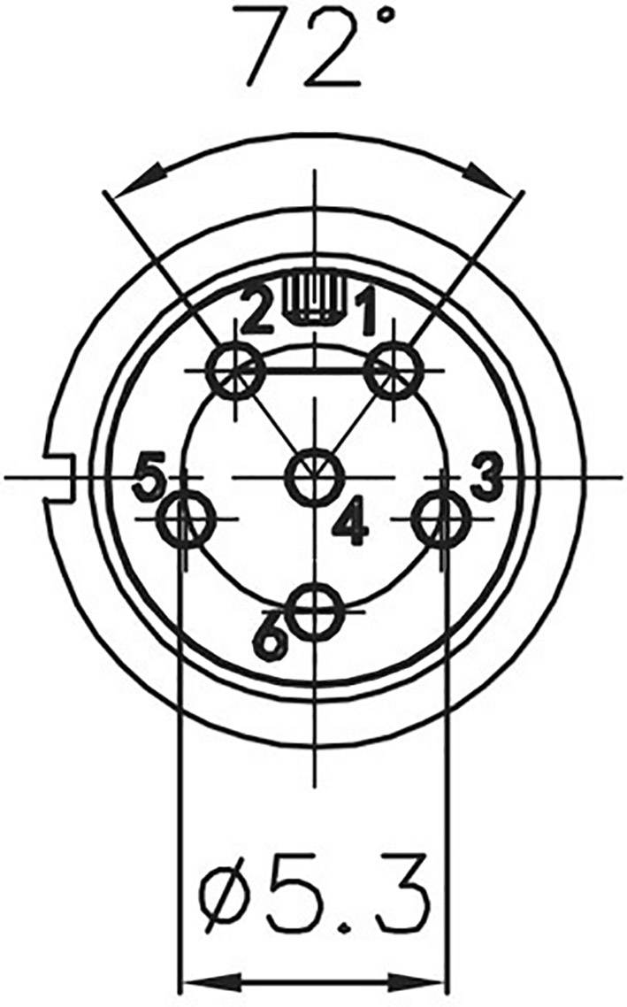 Lutronic 0250 06 Connecteur rond mâle, droit Nombre total de pôles: 6 1 pc(s)