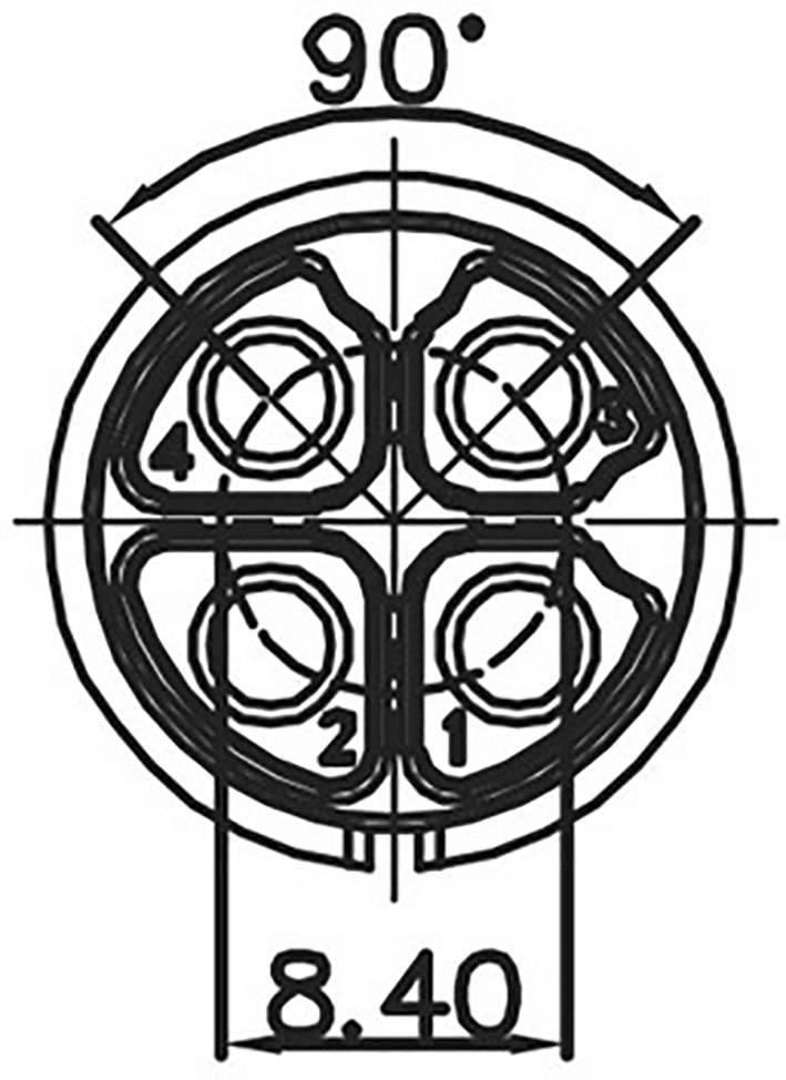 Lutronic 0272 04 Connecteur rond embase femelle à encastrer Nombre total de pôles: 4 1 pc(s)