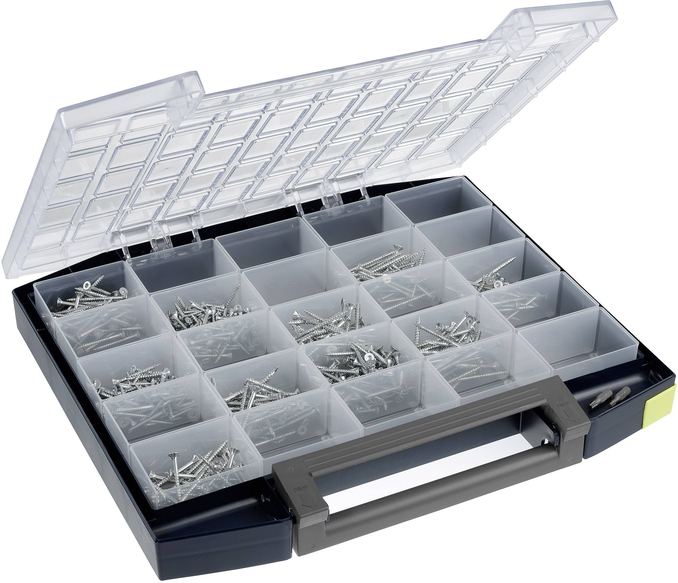 raaco Boxxser 55 5x10-25 Coffret de rangement (l x H x P) 421 x 55 x 361 mm Nombre de compartiments: 25 Contenu 1 pc(s)