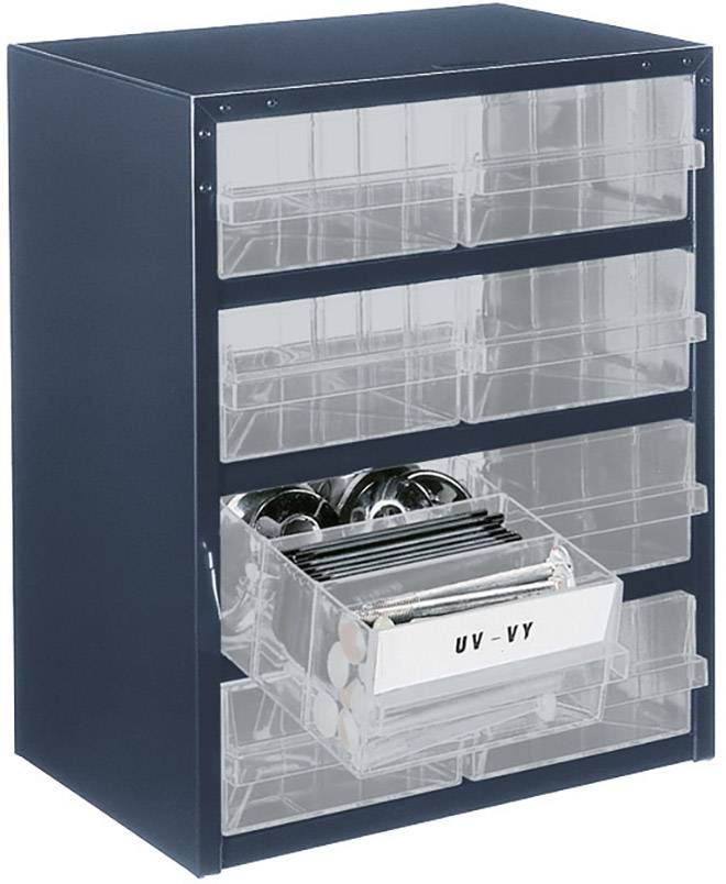 raaco 250/8-2 Réservoir pour petites pièces (l x H x P) 357 x 435 x 255 mm Nombre de compartiments: 8 Contenu 1 pc(s)