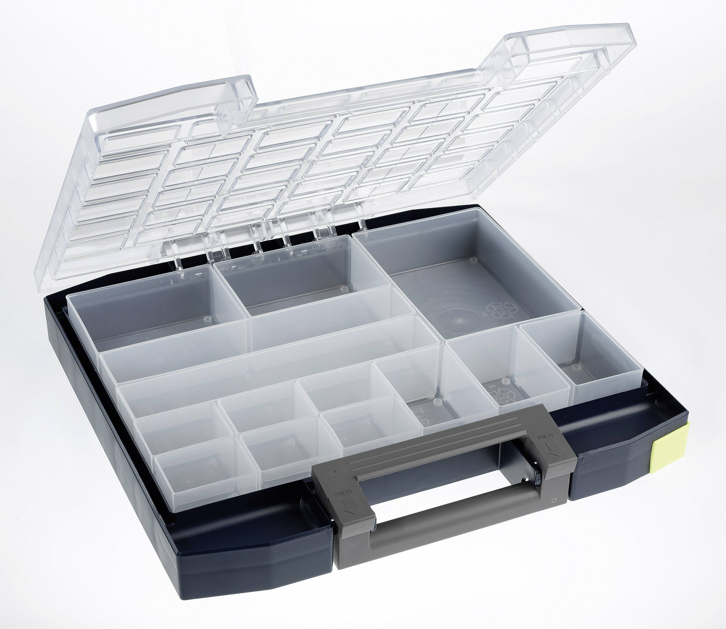 raaco Boxxser 55 6x6-14 Coffret de rangement (l x H x P) 354 x 55 x 323 mm Nombre de compartiments: 14 Contenu 1 pc(s)