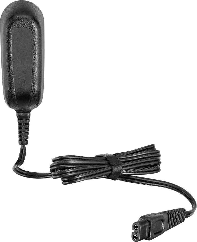 Un câble réseau noir avec adaptateur intégré et connecteur bipolaire, adapté à l'alimentation électrique des appareils électroniques.