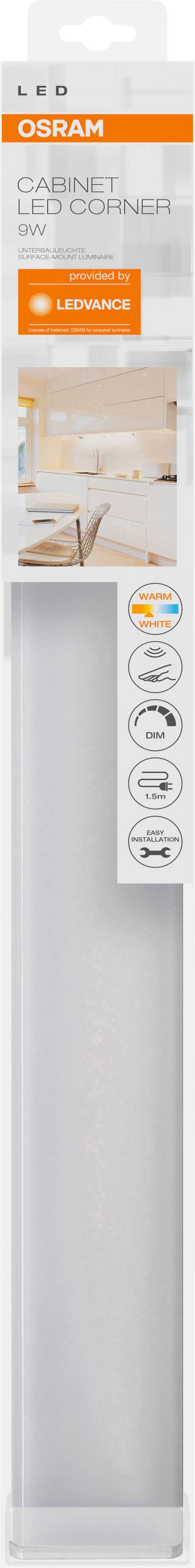 LEDVANCE Cabinet LED Corner L Éclairage LED pour meuble LED LED intégrée 12 W blanc chaud