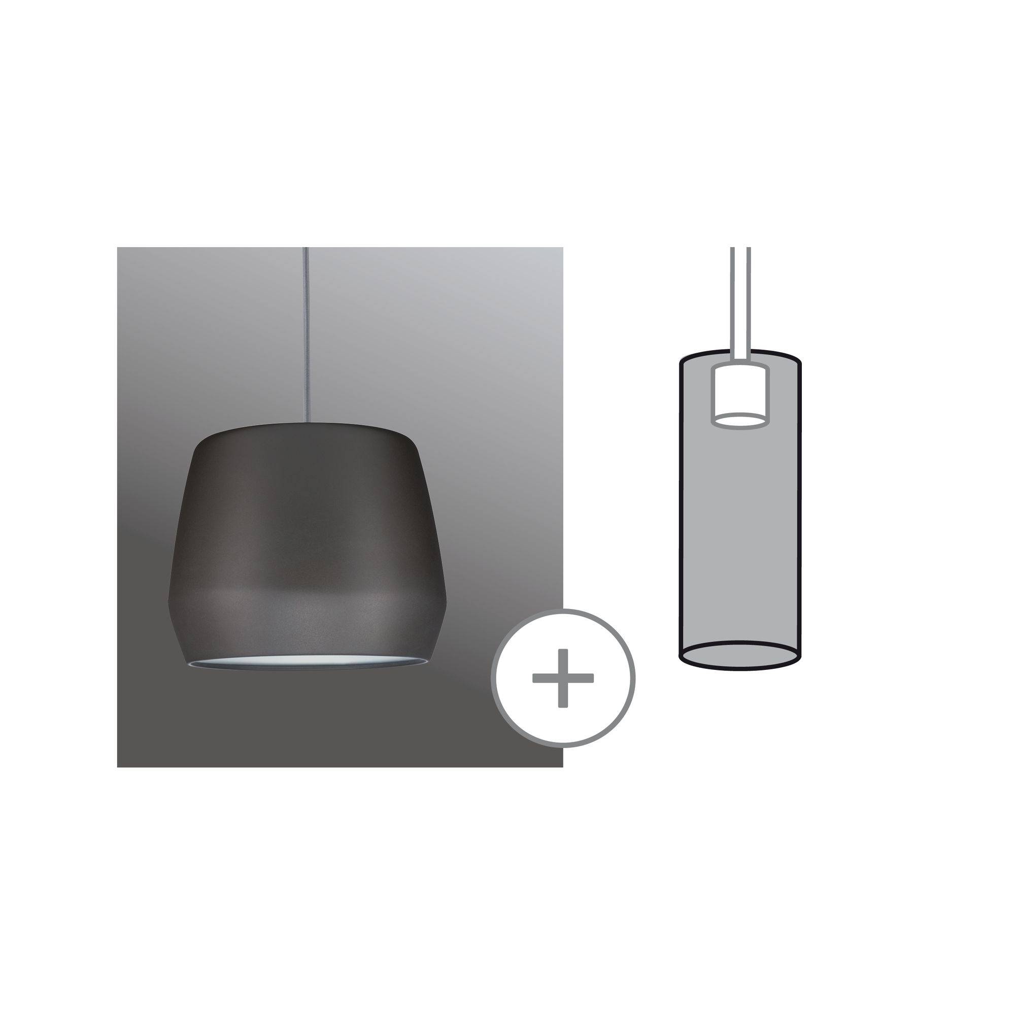 Paulmann Pirm 95440 Elément pour système d'éclairage sur rail haute tension Abat-jour gris foncé (mat)