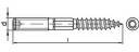 TOOLCRAFT TO-5380368 Goujons double filetage M10, 10 mm 200 mm 6 pans extérieurs 88149 acier inoxydable A2 25 pc(s)