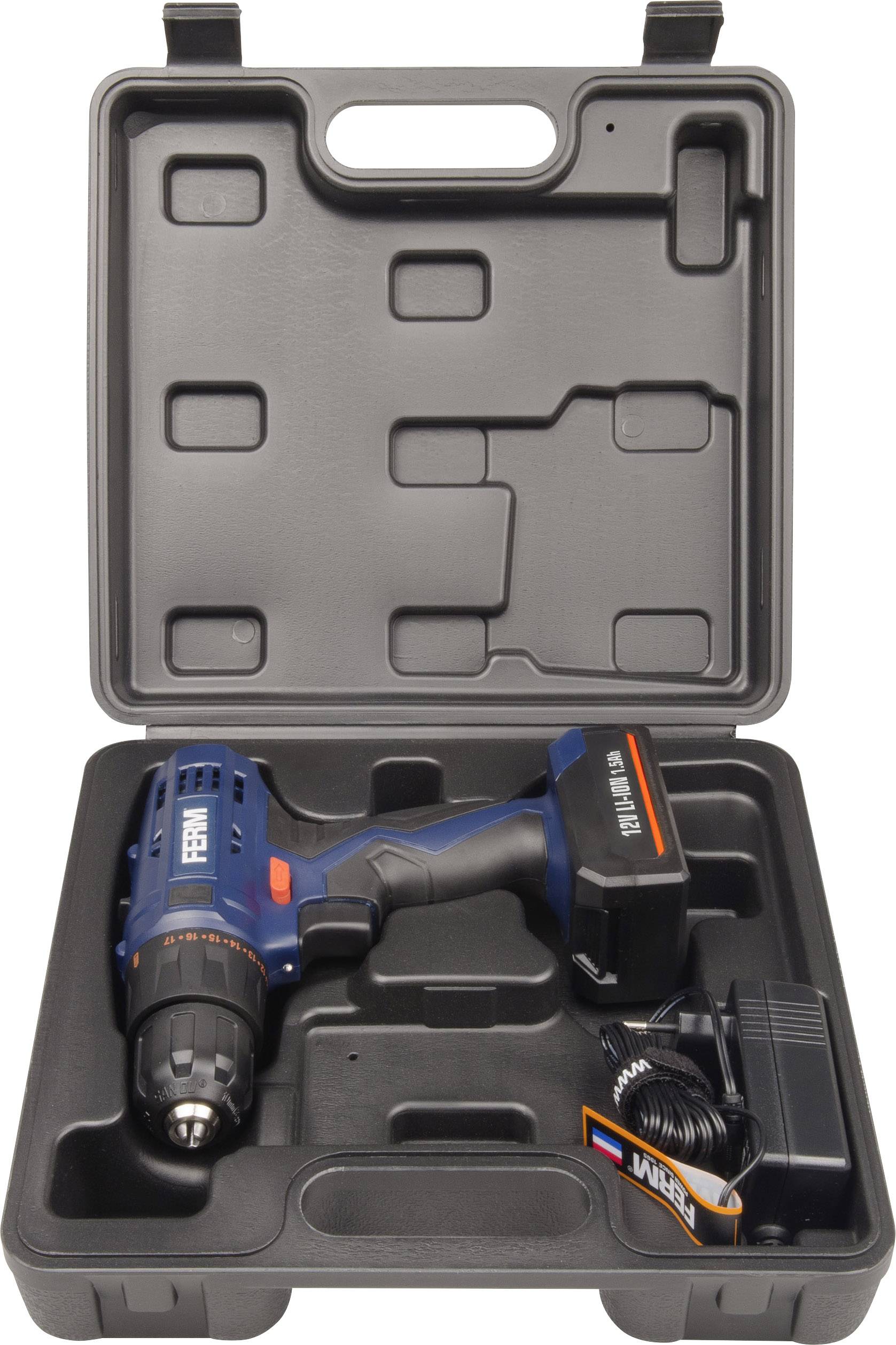 Perceuse-visseuse sans fil Ferm CDM1119 CDM1119 12 V 1.5 Ah Li-Ion